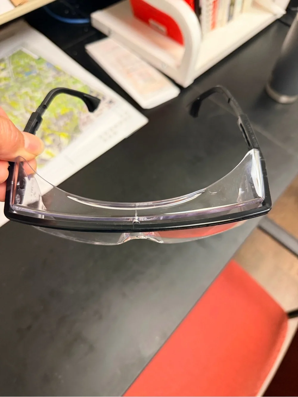 Z87+ Clear Lens Safety Glasses with Black Trim GUC